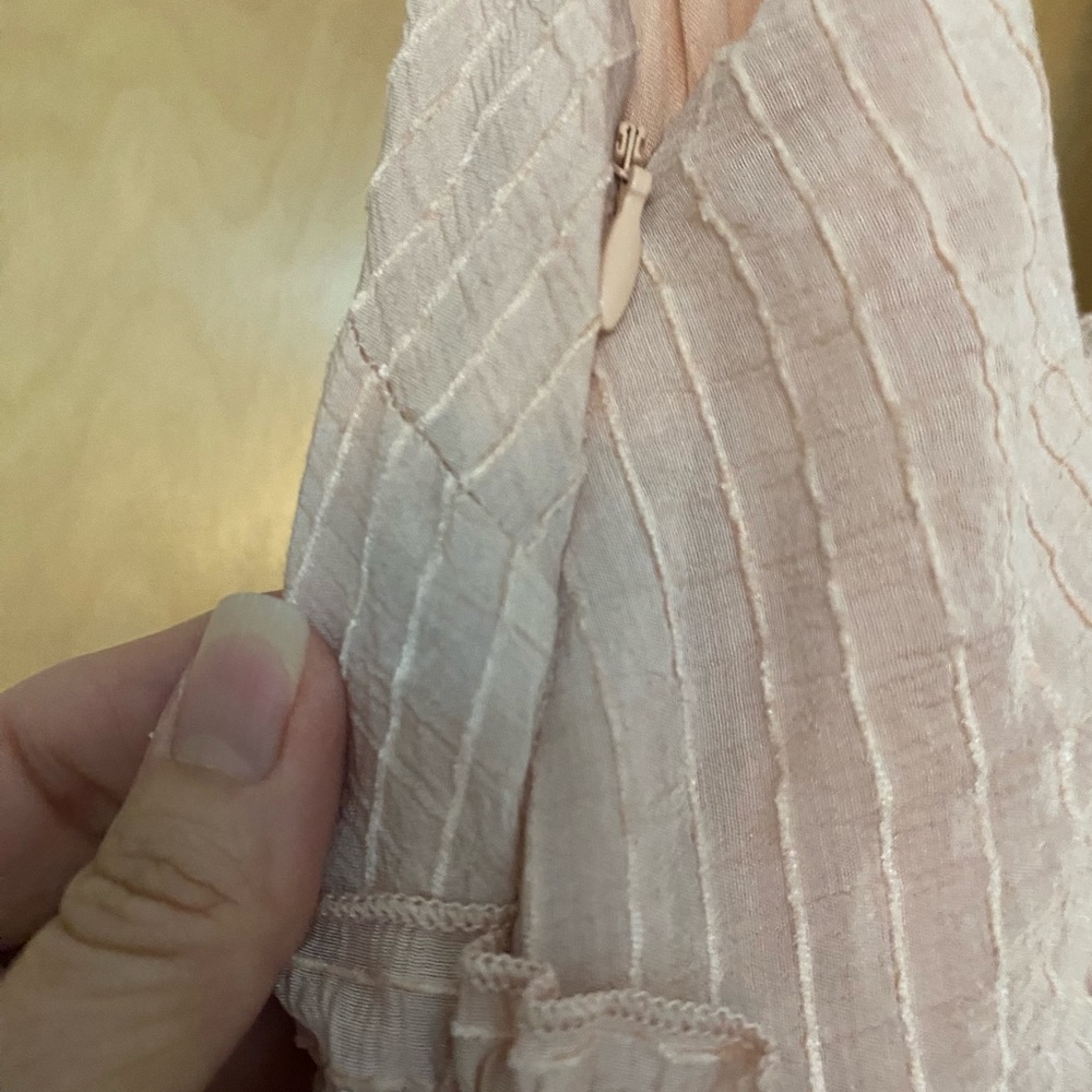 Lulus One to Remember Blush Pink Tie-Strap Tiered Babydoll Dress size Small - Picture 4 of 6
